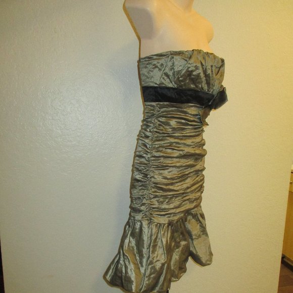 BCBG Gold Halter Mini Dress XS - Picture 2 of 8